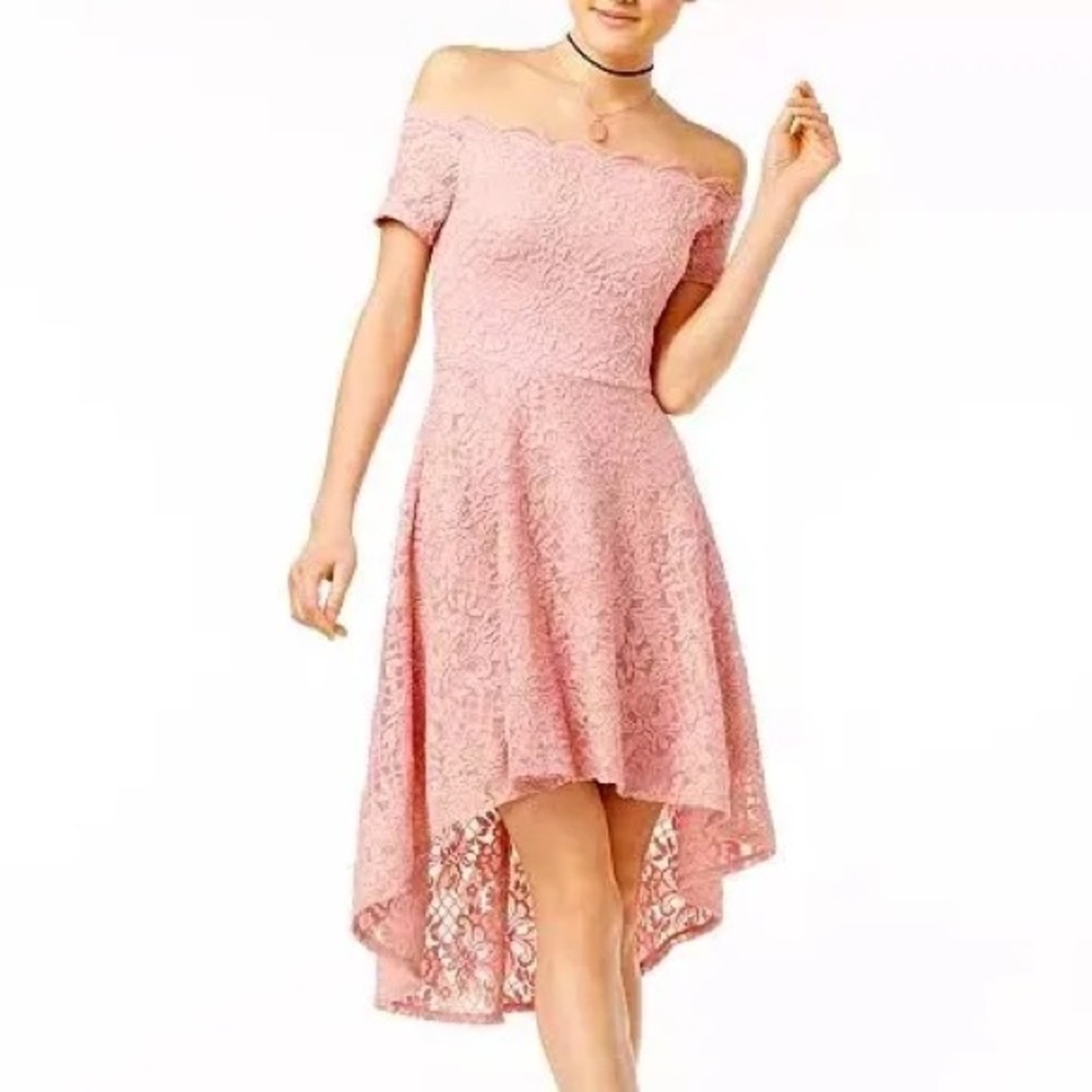 City Studio Blush Lace Dress